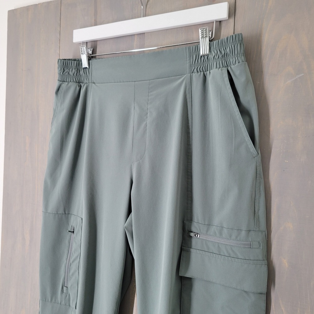 Avia Cargo Pants Womens L 12-14 Sage Green High Rise Utility Hiking Athleisure - Picture 2 of 9